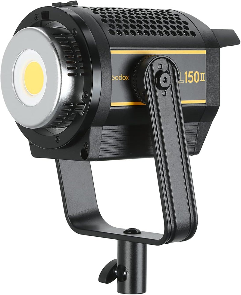 Godox VL150II LED Video Light, 76000 Lux 165W LED Continuous Light, Professional Daylight LED Light 5600k CRI 96+, DC or V-Port Lithium Battery Power Supplied, 8 FX Effects APP Control Bowens Mount