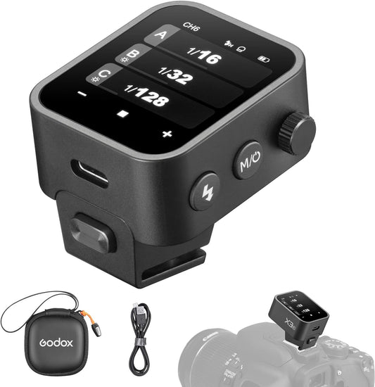 Godox X3-C Touchscreen TTL Wireless Flash Trigger for Canon Camera, 1/8000s HSS TTL TCM Function, Built-in Battery USB-C Charge Flash Transmitter Compatible with Canon R5 R6 R7 5D 6D
