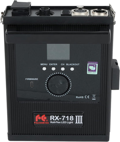 FalconEyes RX-718 III RGB LED Video Light 30W Output Color Temperature 2700K-9999K Roll-Flex LED Light, with 20 Effect Scenes Mode, APP Control