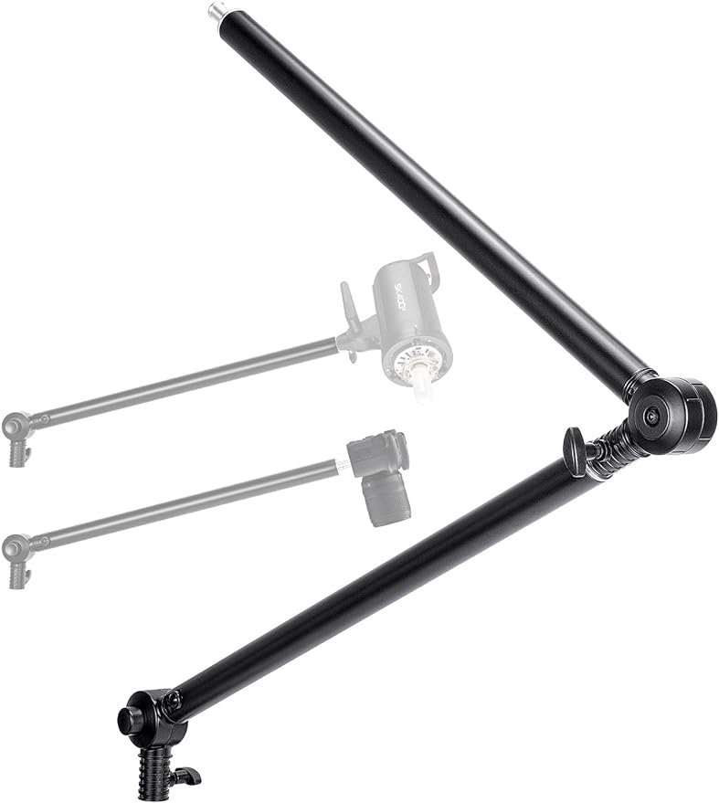 Fomito Super Articulating Magic Arm - 48 inch/122cm Light Stand Extender 2 Section Separable Bracket for Camera, Field Monitor, LED Video Light - Max Load 10KG with Single Section