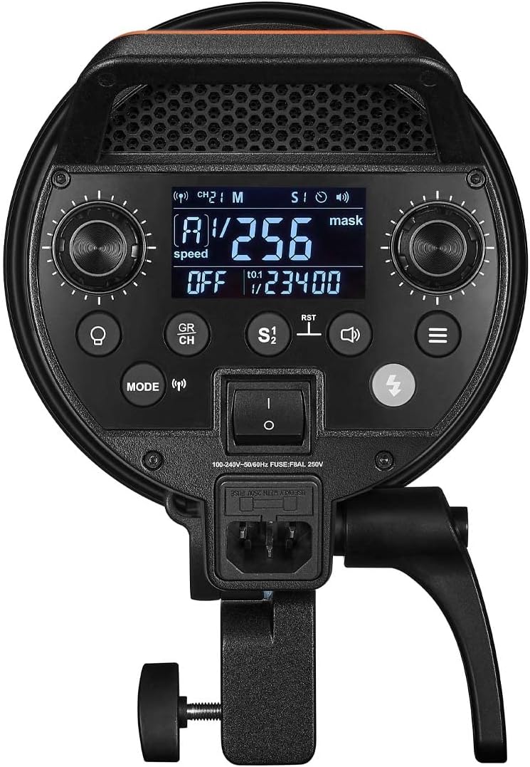 GODOX QT1200IIIM Studio Strobe Flash Light 1200W GN105 1/8000s High Speed Sync Photography Lighting Built in 2.4G Wirless System 40W LED Modeling Bulb LCD Panel with M/Multi/HSS Flash Mode