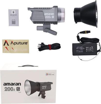 Aputure Amaran 200d S 200d-s 200ds 200W Daylight LED Video Light, CRI 96+ TLCI 99+ 55,800 lux@1m Bluetooth App Control, DC/AC Power Supply Point-Source Light for Studio Photography (200d Upgrade)