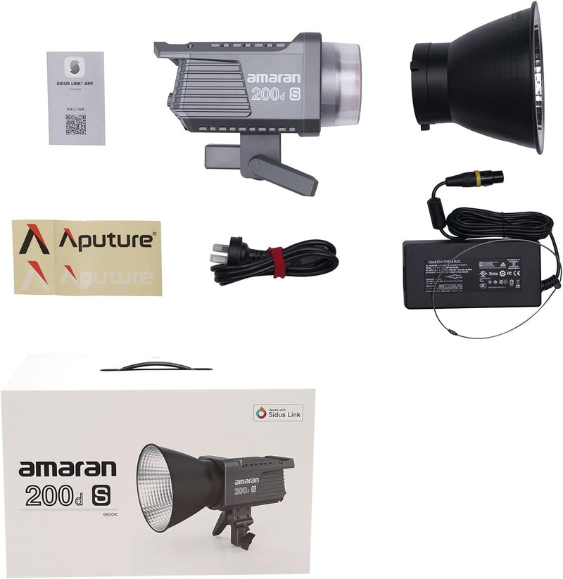 Aputure Amaran 200d S 200d-s 200ds 200W Daylight LED Video Light, CRI 96+ TLCI 99+ 55,800 lux@1m Bluetooth App Control, DC/AC Power Supply Point-Source Light for Studio Photography (200d Upgrade)