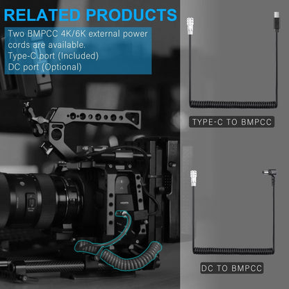 FOMITO 12V USB-C PD Power Cable for Blackmagic Pocket Cinema Camera 4K 6K BMPCC to Type-C PD Trigger