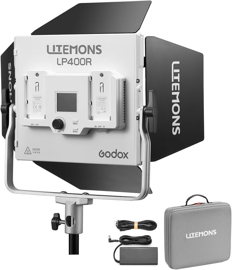 Godox LP400R Led Video Light Panel 36W Dimmable Bi-Color 1800-10000K,CRI≥96 TLCI≥96,with 14 FX Modes,Support APP Control for Gaming,Video Recording, Studio Photography, Streaming Zoom