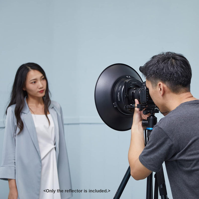 GODOX Reflector with Silver Interior Beauty Dish RFT-25S for Godox R200 Ring Flash Head