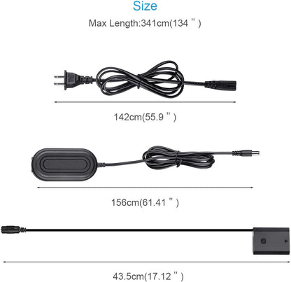 Continuous Power Supply for Sony Alpha Cameras - FZ100 AC Power Adapter with A7III Dummy Battery - Replaces BC-QZ1 - Compatible with A6600, A7IV, A7SIII, A7C, A1, FX3, A7R3, A7R IV, A9, A9R, A9S