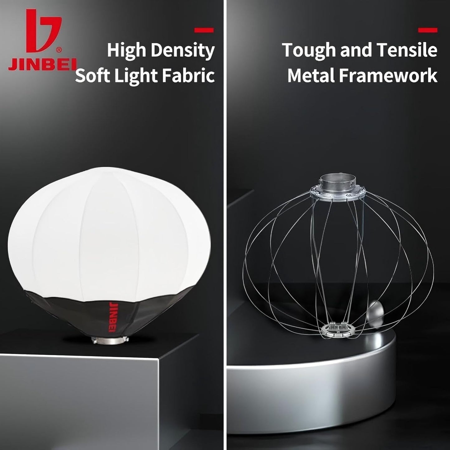 JINBEI 22”/56cm Lantern Softbox Bowens Mount softbox One Step Quick Release Soft Light Modifier for JINBEI Video Light Compatible with Other Bowens Mount Video Light Portable