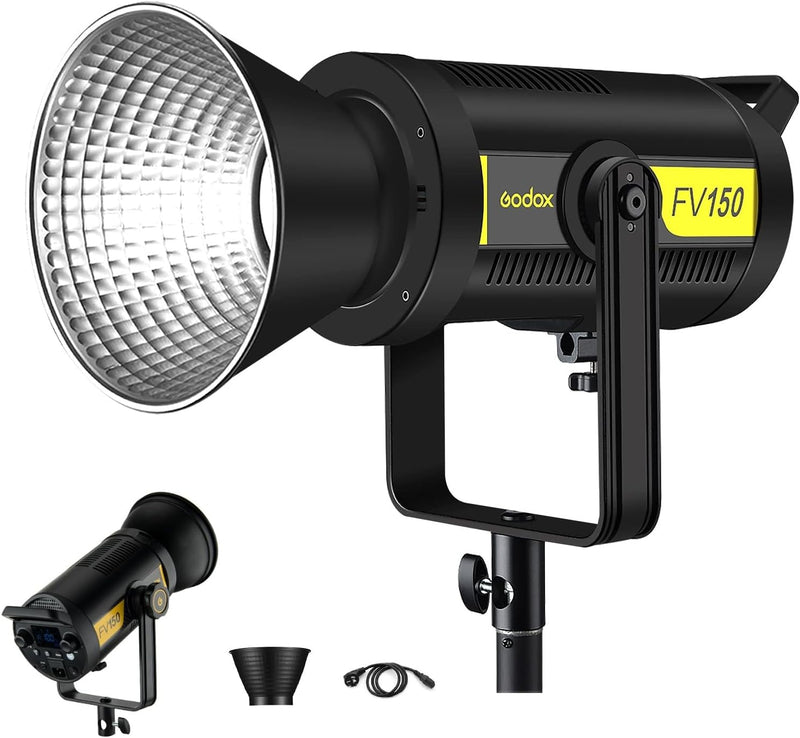 Godox FV150 150W 2.4G Flash LED Light, 1/8000s High Speed Sync, CRI96+, TCLI 96+, 12000LUX, 5600K±200K, Built in 8 FX Special Effects Modes, Compatible for Canon, Nikon, Sony, Olympus,Panasonic, Pent