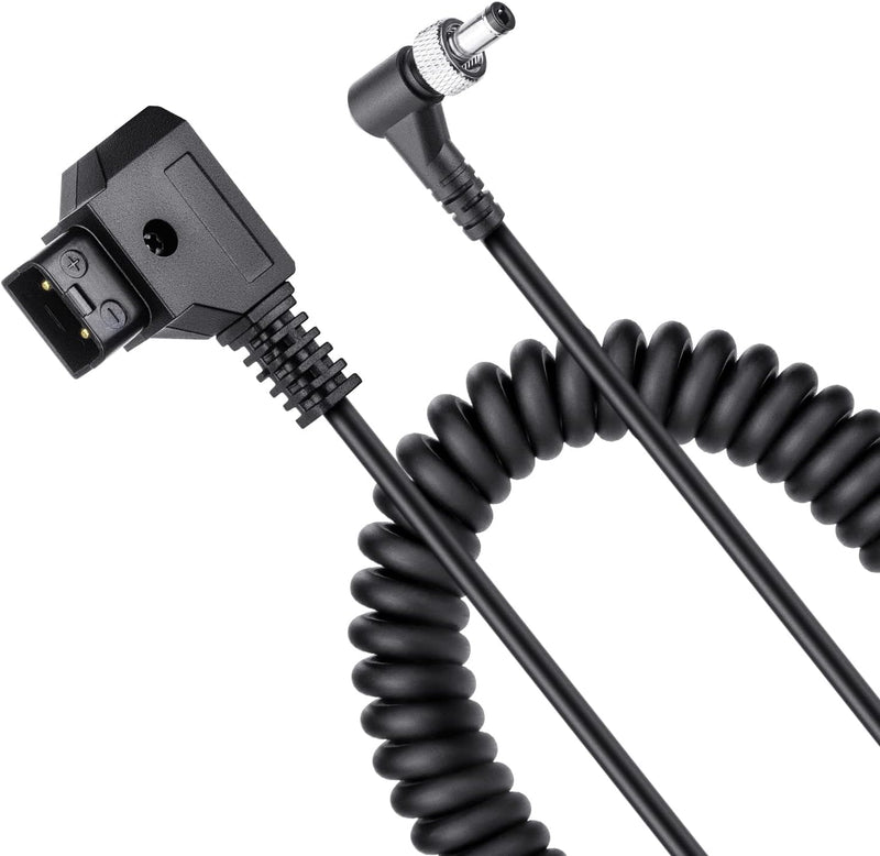 FOMITO D-tap P-tap Converter to DC Coiled Cable for Aputure COB 60D 60X S Godox ML60 ML30 LED Video Light, LCD Monitor, Black Magic Camera