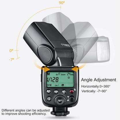Godox TT600 2.4G Wireless Flash Speedlite Master/Slave Flash with Built-in Trigger System Compatible for Canon Nikon Pentax Olympus Fujifilm Panasonic (TT600)