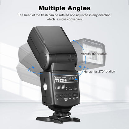 GODOX TT520 II Universal On-Camera Flash Speedlite with AT-16 Wireless Trigger Transmitter GN33 S1/S2 Modes Compatible for Canon Nikon Pentax Olympus Fujifilm Panasonic DSLR Cameras with Hot Shoe