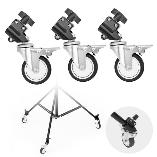 Fomito-FMT-WXL-3-2 Stand Wheel Kits Caster Wheels Set of 3 for 2.8m Light Stand-F0060