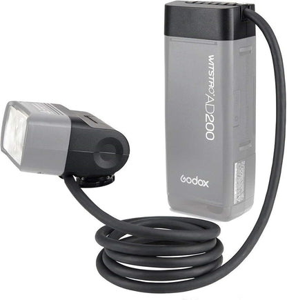Godox EC200 Extension Flash Head 200W for Godox AD200/ AD200Pro Pocket Flash, 2M Extend Power Cable, Works with AD200/ AD200Pro Bare Bulbs Head and Speedlite Head