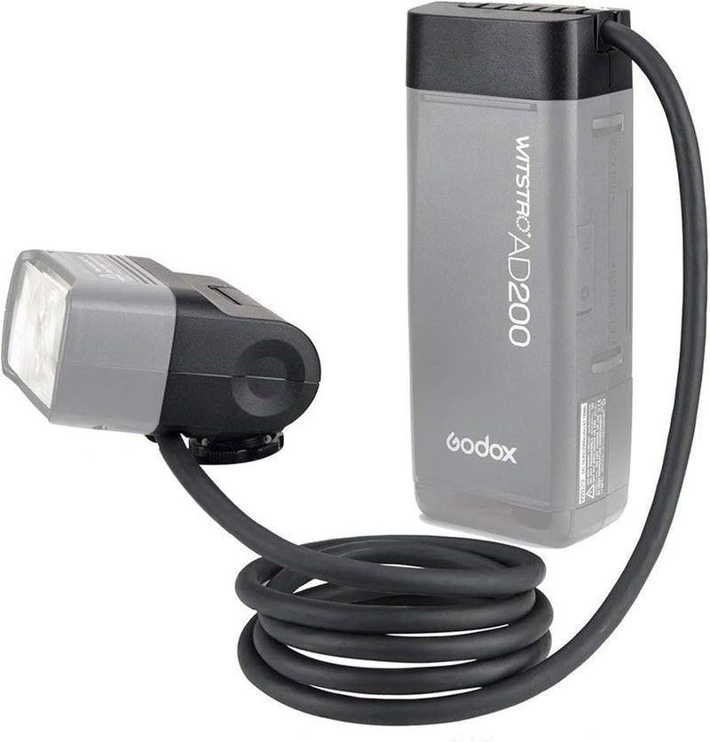 Godox EC200 Extension Flash Head 200W for Godox AD200/ AD200Pro Pocket Flash, 2M Extend Power Cable, Works with AD200/ AD200Pro Bare Bulbs Head and Speedlite Head