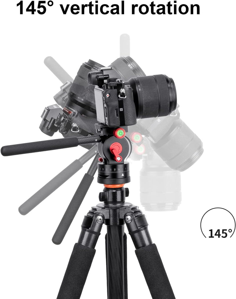 FOMITO Tripod Fluid Head with Quick Release Plate