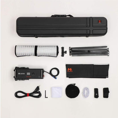 Falcon Eyes (New Version) RX-36TDX II 250W Flexible LED Light, 9 Pre-Programmed Lighting Effects, Bi-Color 3000K-5600K Supports DMX with RX-36SBHC Honeycomb Grid Softbox