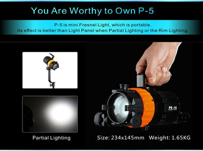 Falcon Eyes Pulsar 5 P-5 50W Mini Spot Light Photography Light Adjustable Focus Length Fill Light (Pulsar 5 P5)