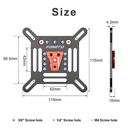 Fomito VESA Monitor Mount Bracket with V-Lock Quick Release for Light Stand & Tripods