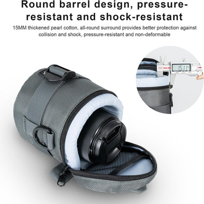 FOMITO-JTB-1b Camera Lens Case Pouch Bag for Canon EF-S 18-55mm/EF 50mm f1.8/RF-S 18-150mm, Nikon AF-S 18-55mm/AF-P 18-55mm,Fujifilm XC 16-50mm & More Lens Below 3.94" x 4.33"(D x L) - Black S size-F0178