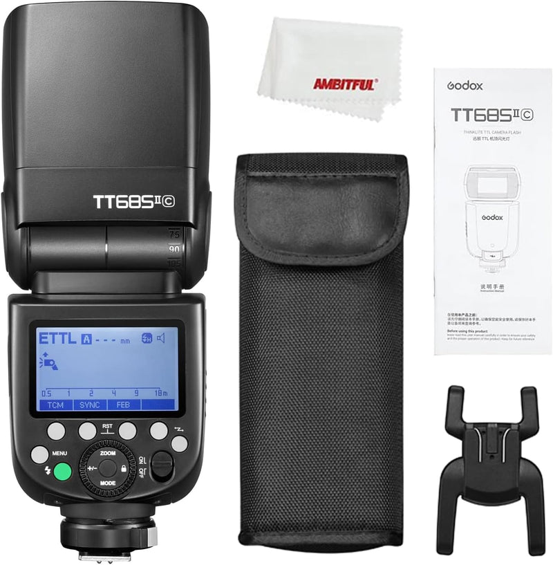 Godox TT685II-S TTL Speedlite High-Speed Sync,2.4G Wireless X System Compatible for Sony Flash A58 A7RII A7II A99 A9 A7R A6300 (TT685II-S)