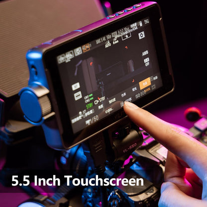 VILTROX 5.5 Inch 1200nits 4Kp30 HDMI Video Field Monitor, 10bit HDR Daylight Viewable 1920 x 1080 Portable Monitor Recorder, Hot Shoe Mount, Battery, Sunshine Hood