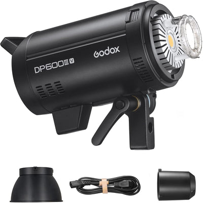 Godox DP600IIIV 600Ws Stobe Flash Studio Light GN106 0.1-1S Recycle Time, 1/2000-1/800s Flash Duration, 2.4G X System CCT 5600±200K Bowens Mount Monolight for Studio Portrait Photography (DP600III-V)