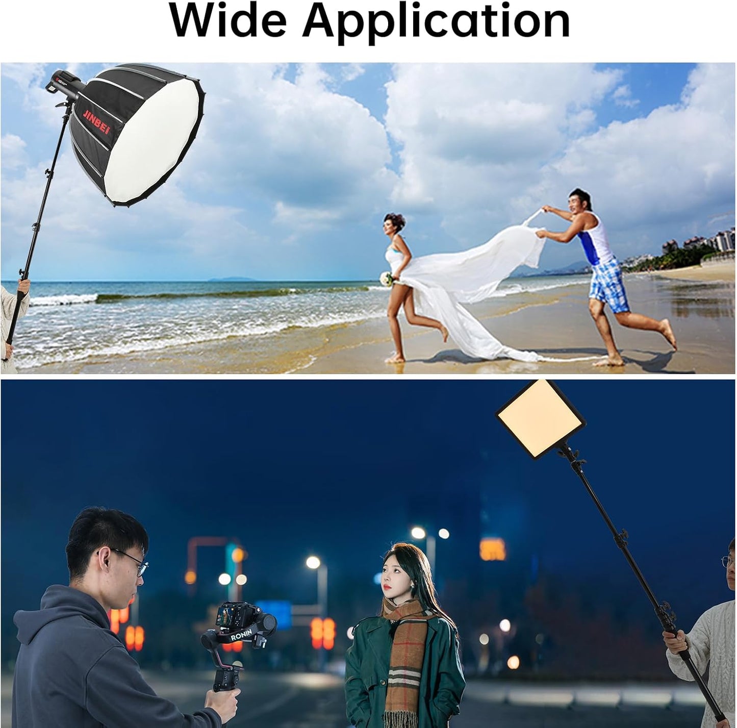 JINBEI HD-230 7.5ft / 230cm Handheld Portable Light Stand with 1/4" 3/8" Adapter Boom Pole Telescoping with Easy Twist Locks Support for Studio LED Panel Speedlite Reflector