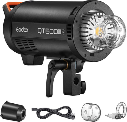 GODOX QT1200IIIM Studio Strobe Flash Light 1200W GN105 1/8000s High Speed Sync Photography Lighting Built in 2.4G Wirless System 40W LED Modeling Bulb LCD Panel with M/Multi/HSS Flash Mode