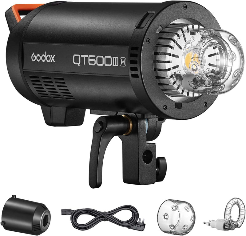 GODOX QT1200IIIM Studio Strobe Flash Light 1200W GN105 1/8000s High Speed Sync Photography Lighting Built in 2.4G Wirless System 40W LED Modeling Bulb LCD Panel with M/Multi/HSS Flash Mode