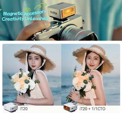 Godox IT20 S IT20S Flash for Sony,GODOX iT20S IT20 S Mini Camera Flash, TTL/Manual Modes,7.4V 300mAh Battery,1.5s Recycle,with ±⅓ Increment,Hot Shoe Triggering,Includes Spreader/Color Filter (Black)
