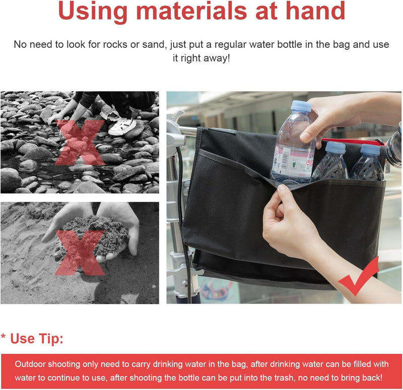 Multi-Pocket Carry Weight Bag Heavy-duty Sandbag for Photography Light Stand, Tripod, Light Source, Microphone
