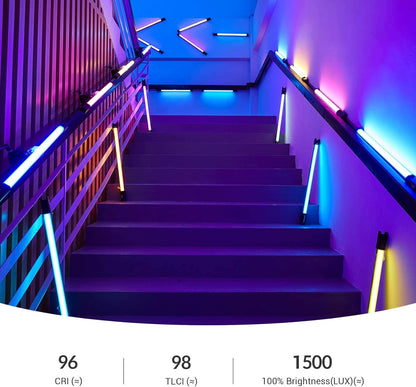 Godox TL60 Tube Light, Full Color RGB LED Video Light, 2700K-6500K Rechargeable Dimmable LED Light Stick, CRI 96+, TLCI 98+ with Built-in 2600mAh Battery and APP DMX Control