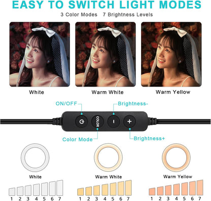 Godox LR120 12" LED Ring Light with Desktop Stand & Cell Phone Holder, USB Powered Conference Light CRI>90 Color Temperature 3000K to 6000K for TikTok/Live Stream/Makeup/Zoom Call & YouTube (Black)