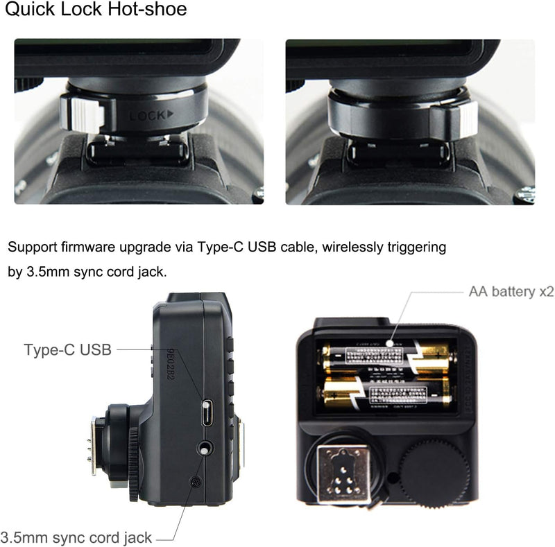 Godox X2T-O TTL Wireless Flash Trigger for Olympus Panasonic, Support 1/8000s HSS Function, 5 Dedicated Group Button and 3 Function Button for Quick Setting