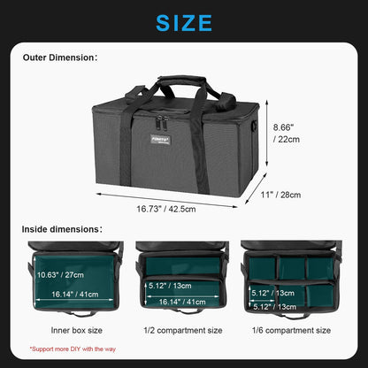 FOMITO-AB-27B Foldable Camera Storage Bag 44x30x22cm Shockproof Case for DSLR, Gimbal, Drone Heavy-Duty Handle-F0190