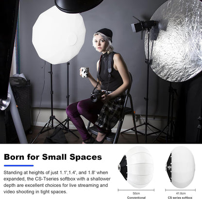 Godox CS-65T Lantern Softbox 26in / 65cm Quick Release 360° Light Diffuser Bowens Mount Lantern Softbox for Godox SL60 SK400 SL150 DP400 DP800 SL300 (26”)