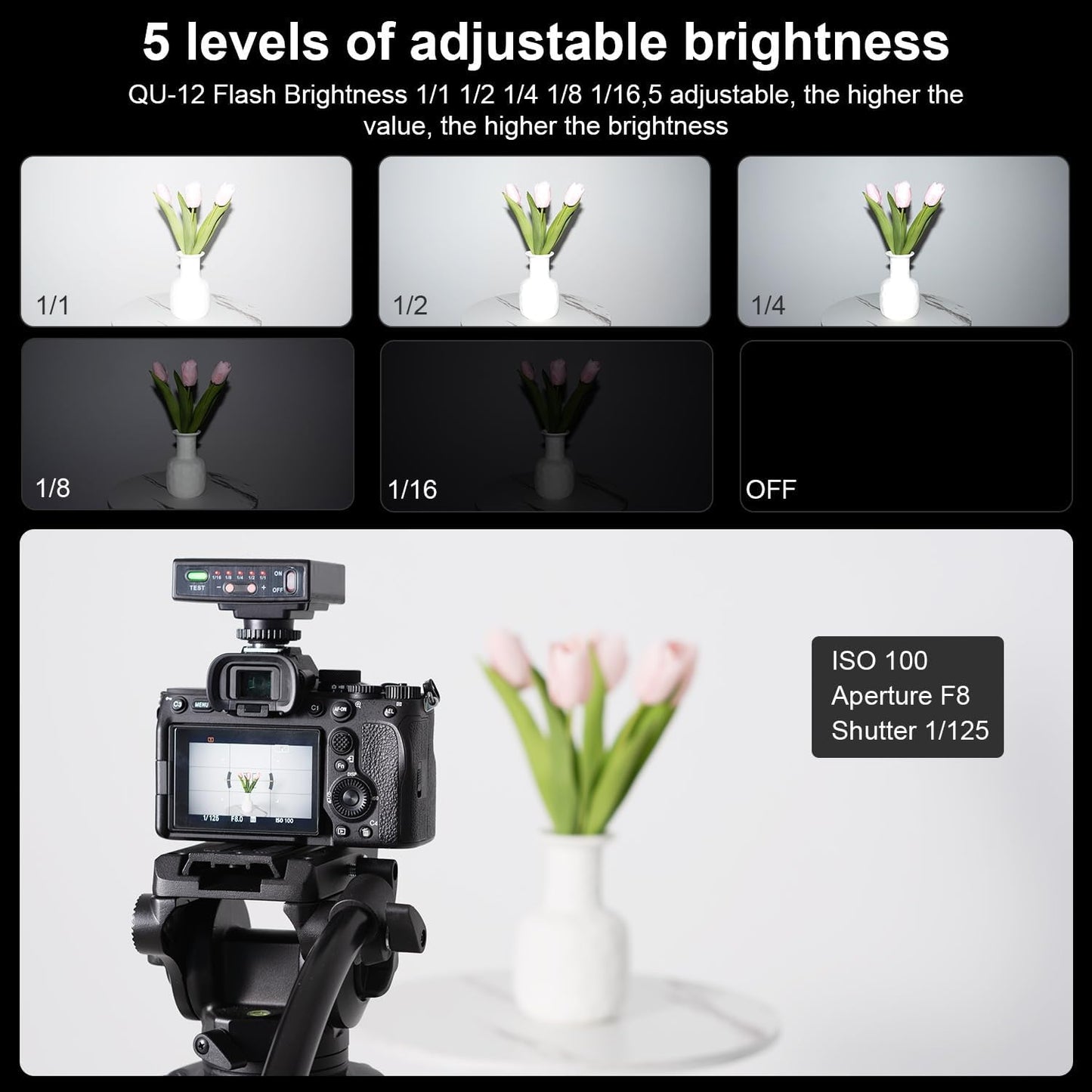 Fomito-QU-12 Camera Flash, Mini Flash Speedlite, Single Contact Hotshoe,Built-in Lithium Battery for Canon/Nikon/Fuji/Sony/Olympus Camera-F0068