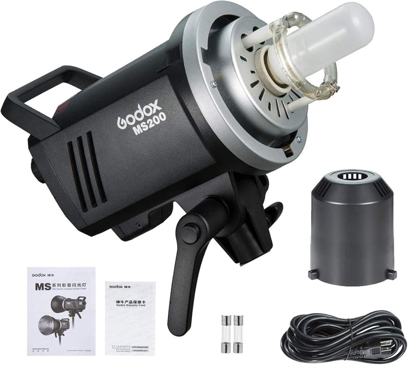 Godox MS200 200WS 2.4G Wireless X System Studio Flash,5600±200k Color Temperature,0.1-1.8S Recycle Time,Using Godox X1 Trigger & XT16 Transmitter or xpro and x2 Trigger to remotely Control