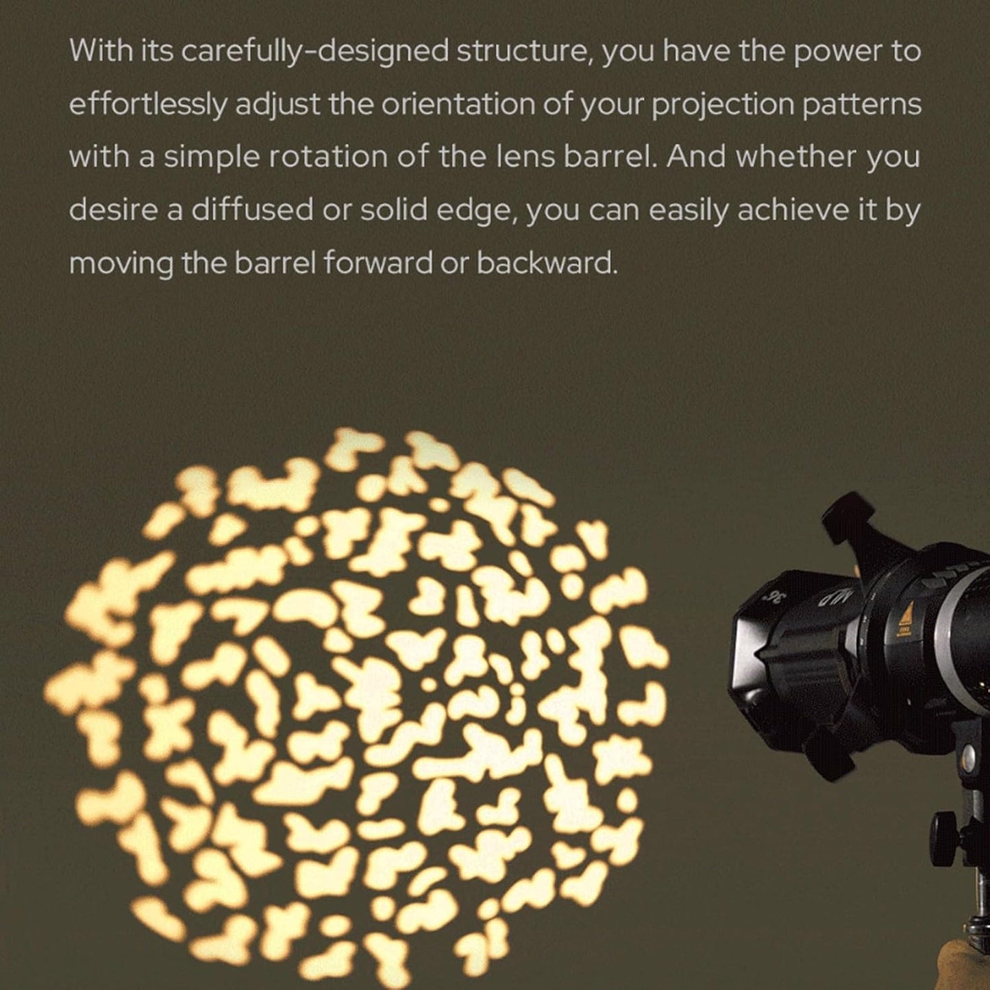 Godox MLP19K Projection Attachment for Godox Mount LED Video Light with 19 Lens, Black Metal, Pattern Projector, Modern Style, Includes Attachment, Gobo Holder, Gobo Set, Bag, Gel Frame