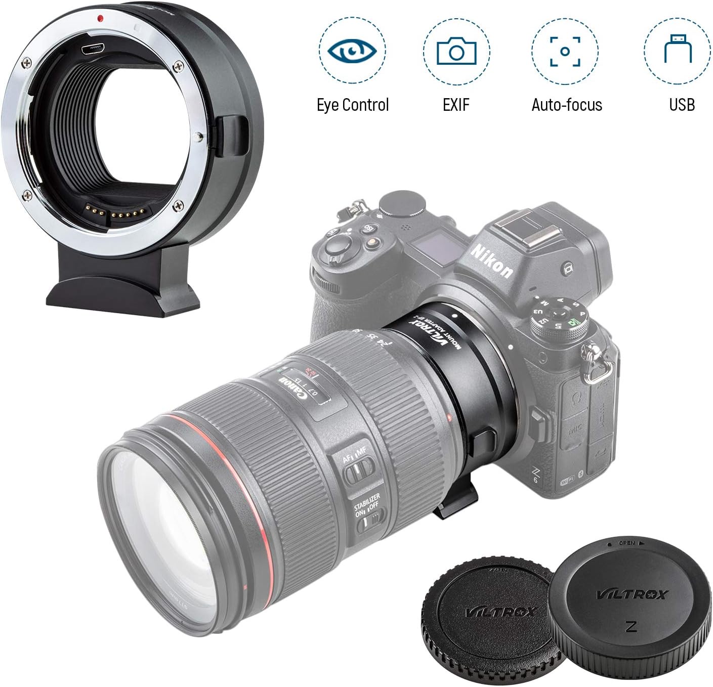 VILTROX EF-Z Lens Mount Adapter Ring Converter Auto Focus Compatible with Canon EF/EF-S Lenses to Nikon Z Mount Z6/Z7/Z50