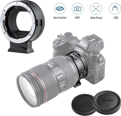 VILTROX EF-Z Lens Mount Adapter Ring Converter Auto Focus Compatible with Canon EF/EF-S Lenses to Nikon Z Mount Z6/Z7/Z50