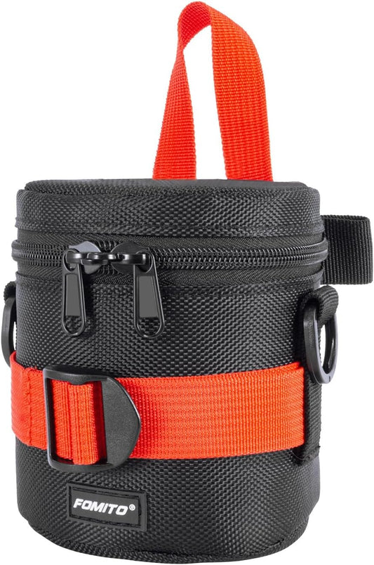 FOMITO-JTB-1b Camera Lens Case Pouch Bag for Canon EF-S 18-55mm/EF 50mm f1.8/RF-S 18-150mm, Nikon AF-S 18-55mm/AF-P 18-55mm,Fujifilm XC 16-50mm & More Lens Below 3.94" x 4.33"(D x L) - Black S size-F0178