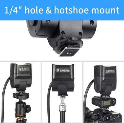 Godox EC200 Extension Flash Head 200W for Godox AD200/ AD200Pro Pocket Flash, 2M Extend Power Cable, Works with AD200/ AD200Pro Bare Bulbs Head and Speedlite Head