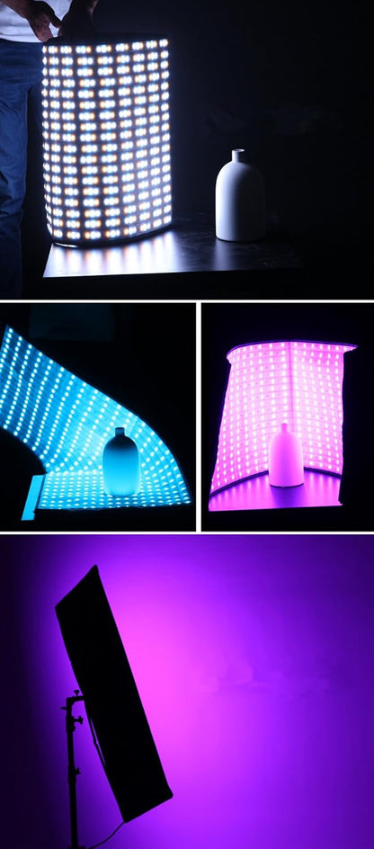 Falcon Eyes RX-736 RGB Photo Light +RX-36SBHC Honeycomb Grid Softbox Portable LED 200W Flexible LED Color Temperature 2700K-9999K Photo Light with DMX 512