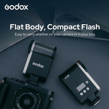 Godox Flash Godox iA32 Mini Camera Flash - Automatic Flash GN 15, 8 Power Levels/2.5sRecycle/490 Flash Times/Auto/Manual Modes,Mini Flash forCanon/Nikon/Sony/FujiCameras(Not Compatible for Sony ZV-1F)