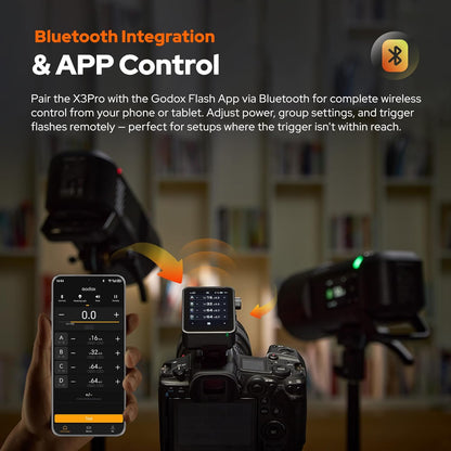 Godox X3 Pro N X3 PRO-N TTL Wireless Flash Trigger for Nikon Camera, 2.4GHz LCD Touchscreen Flash Transmitter, Built-in Lithium Battery, Bluetooth Integration & APP Control, X3 N Updated Version