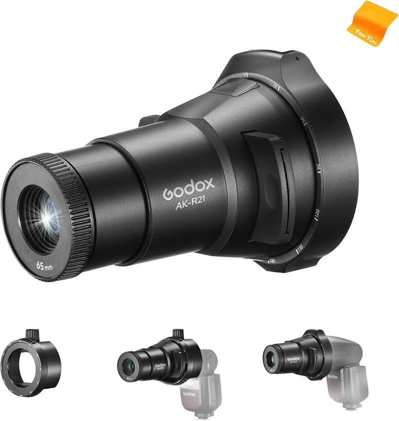 Godox Camera Flash Speedlight Light Projector AK-R21 Projection Attachment Create Theatrical Effect for Godox AD200Pro,AD100,Godox V1 Series, V860II Series, V860III Series, TT685II Series