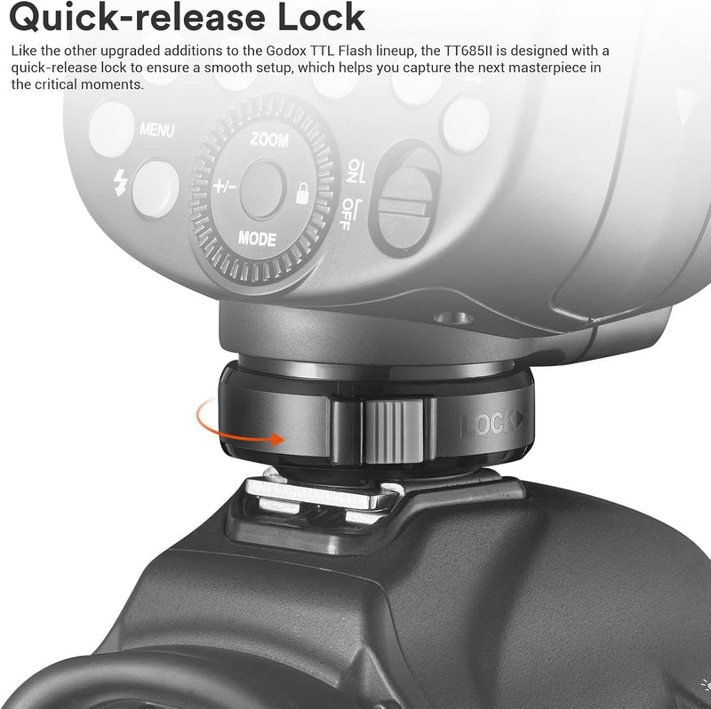 Godox TT685II-N TT685IIN Flash for Nikon, 2.4G Wireless X System GN60 TTL 1/8000s HSS Flash, 0.1-2.6s Recycle Time, Quick-Release Lock, Camera Flash Speedlite Compatible for Nikon DSLR Cameras