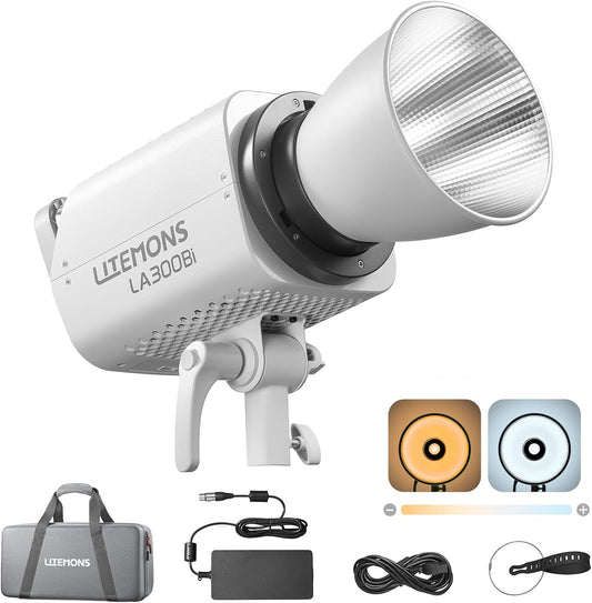 Godox LA300Bi Bi-Color LED Video Light,330W Continuous Lighting 2800-6500K 11 FX Effects, Support App Control, Bowens Mount Studio Video Light for Live Streaming, Protrait Photography